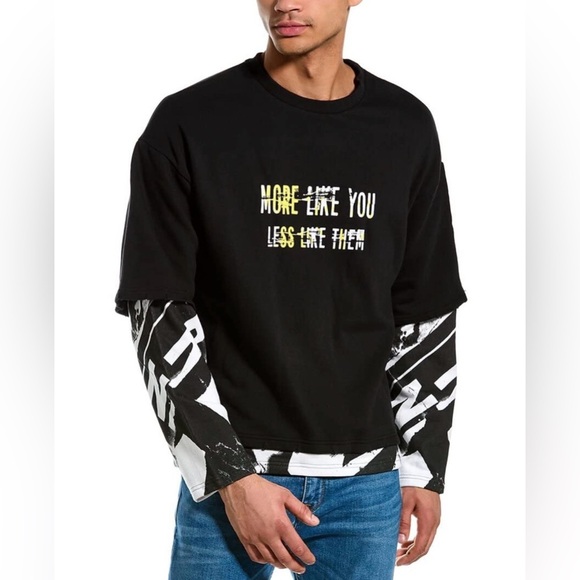 Vibrant Yellow and Black Crewneck Sweater - Picture 1 of 6